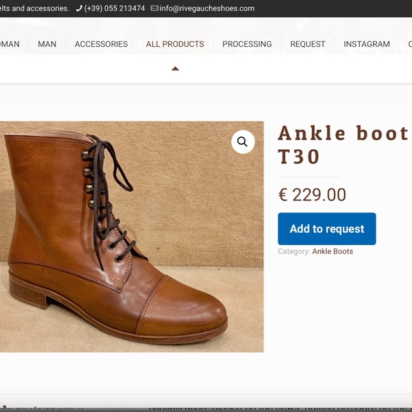 Lace up Leather Ankle Boots made in Florence Italy - Picture 4 of 11